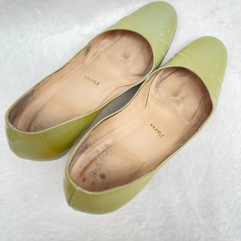Christian Louboutin Devdas Pale Green Patent Leather Heels